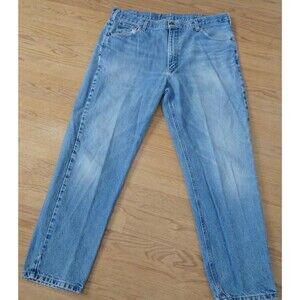 Carhartt Men's 40x32 Straight Leg Denim Blue Jeans Light Wash Workwear Vintage